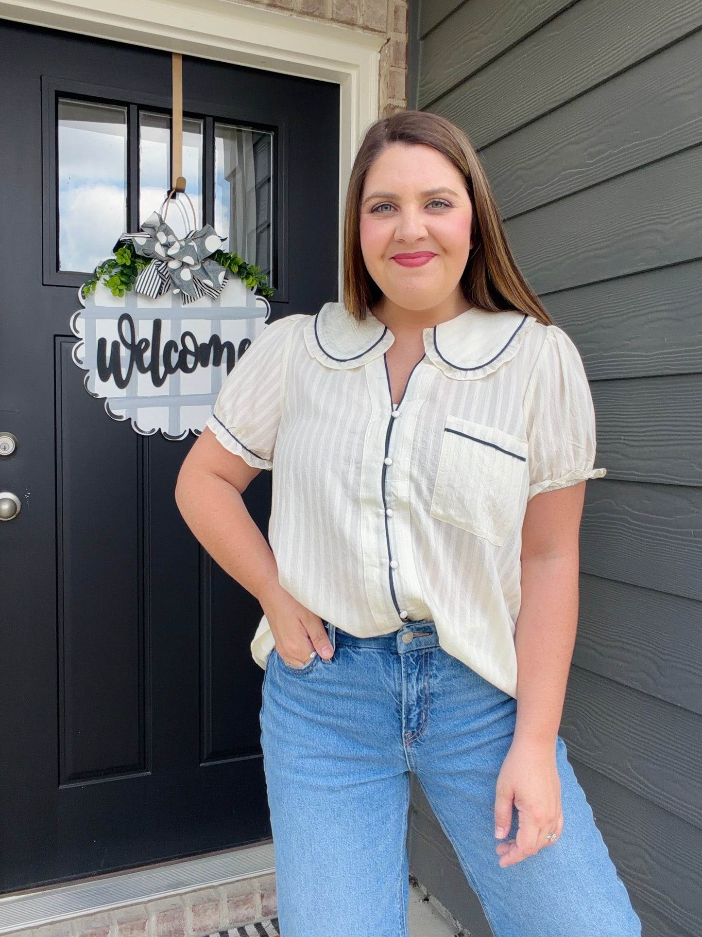 Melody Ruffle Trim Blouse