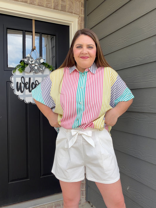 High Rise Tie Waist Shorts