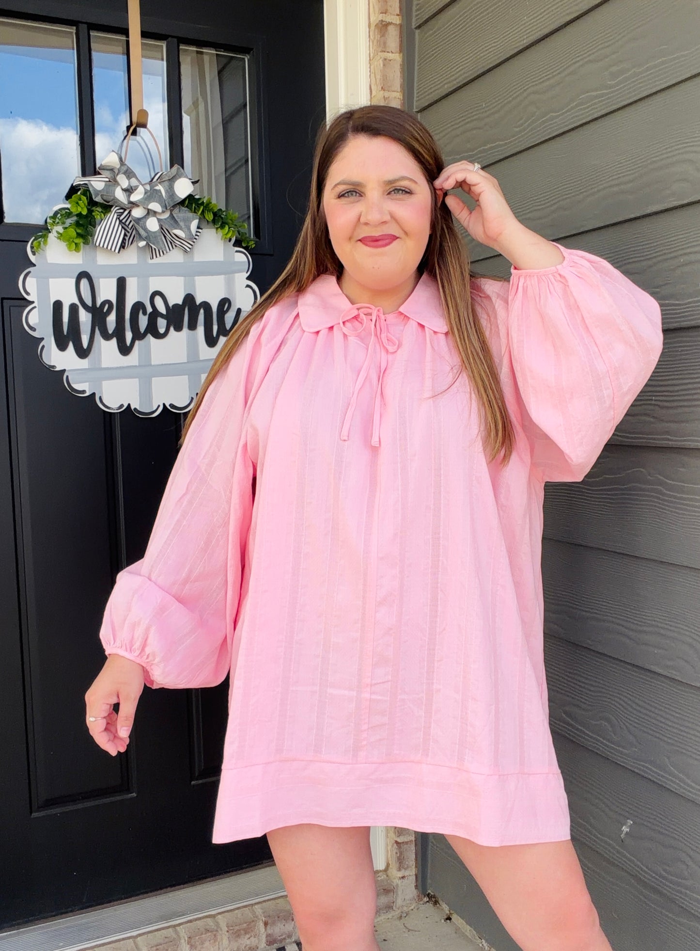 Balloon Sleeve Mini Dress