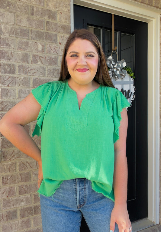 Laurie Flutter Sleeve Blouse