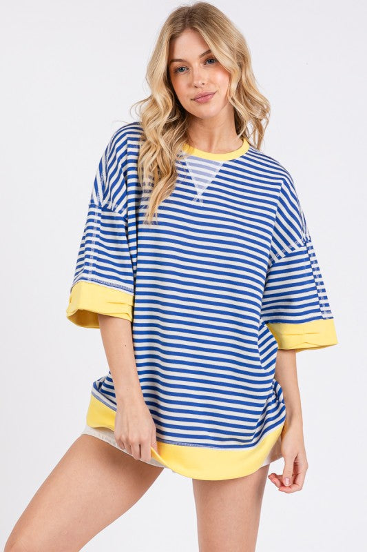 Melanie Striped Oversized Tee