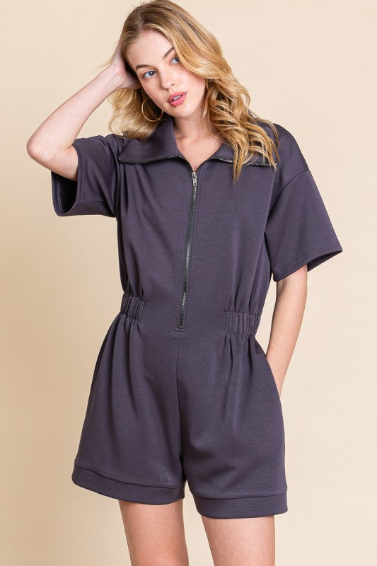 Rachel Scuba Knit Romper