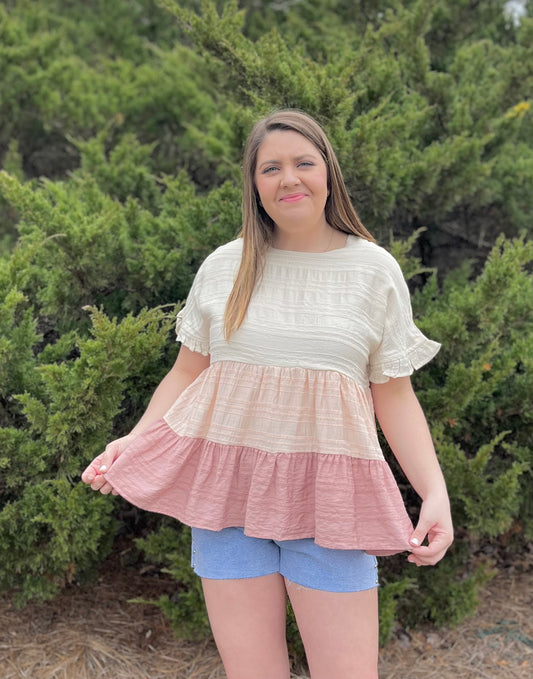 Ruffle Layered Ombre Top