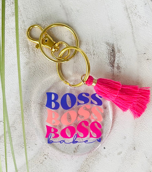 'Boss Babe' Resin Keychain