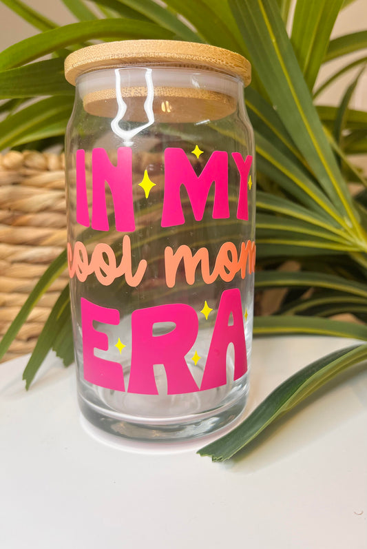 'In my Cool Mom Era' Glass Cup