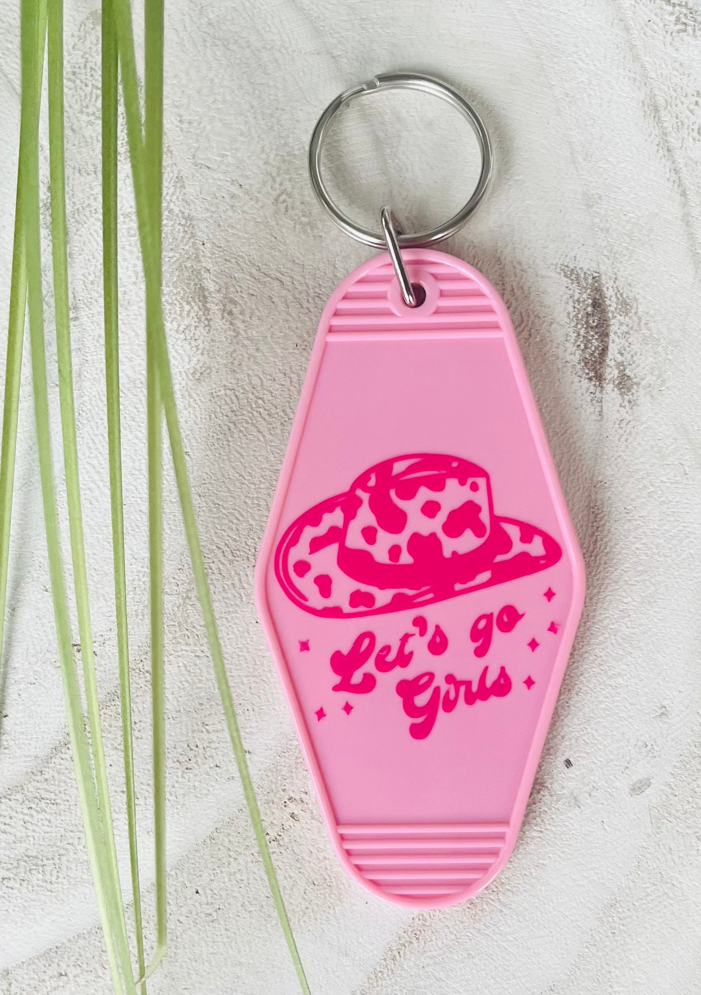 'Let's Go Girls' Motel Keychain