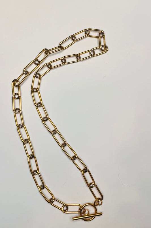 Luxe Gold Paper Clip Necklace - 18"